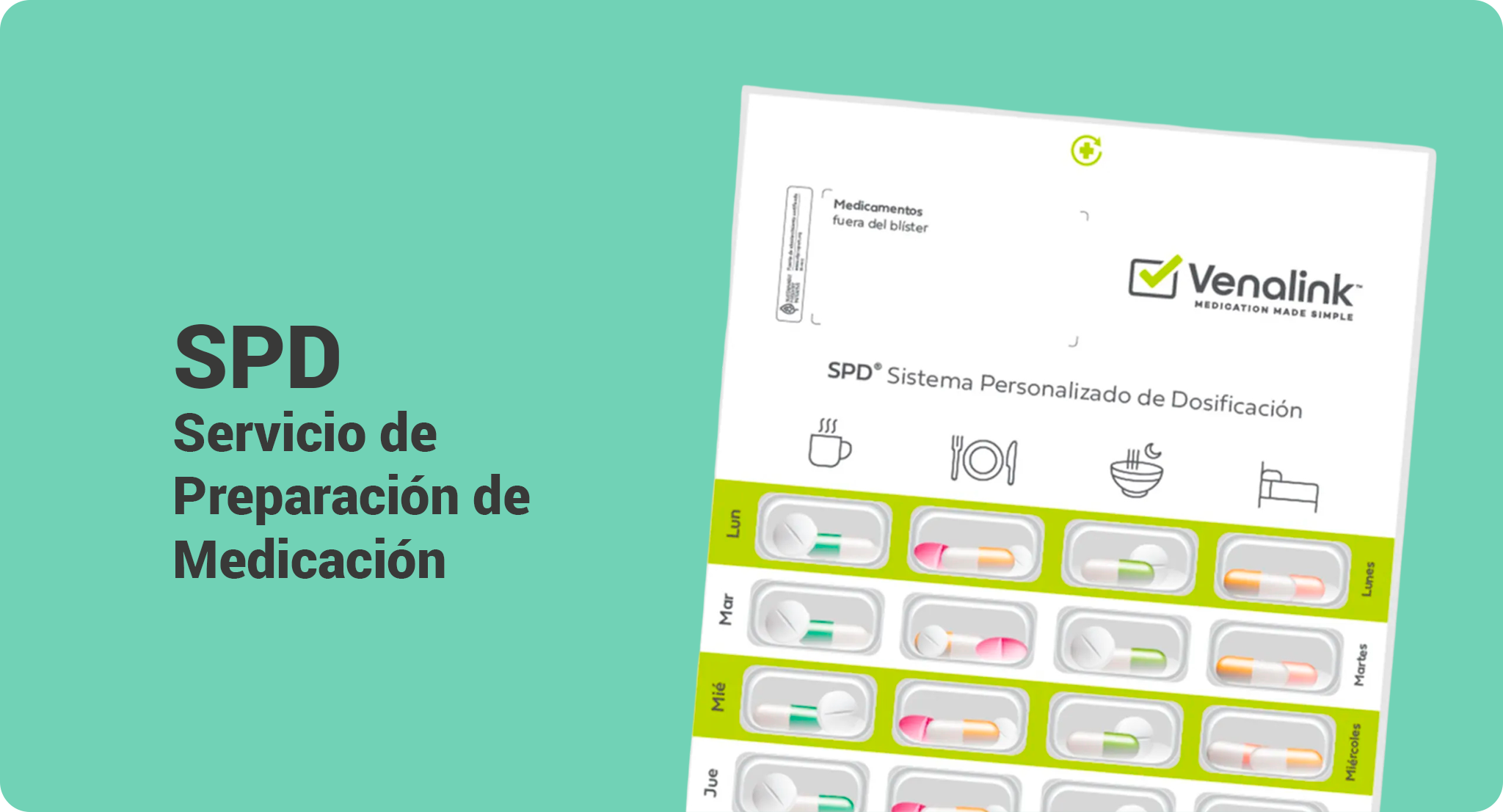 Blister preparado con medicación, sistema personalizado de dosificación