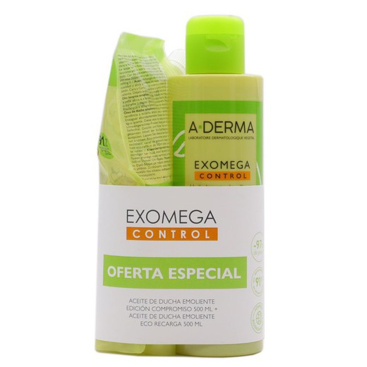 A-Derma Exomega Aceite de Ducha 500ml + Recarga 500ml