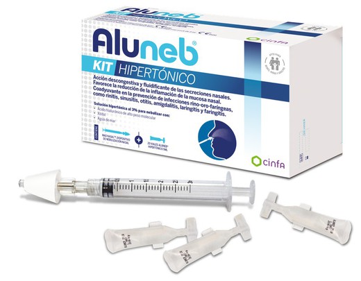 Aluneb Kit Hipertonico Dispositivo De Nebulización Nasal + 20 Viales