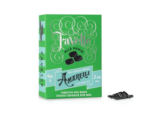 Amarelli Favette Solid Licorice Flavored with Mint 60gr
