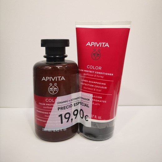 Apivita Pack Color Protect Girasol y Miel Champú 250ml + Acondicionador 150ml