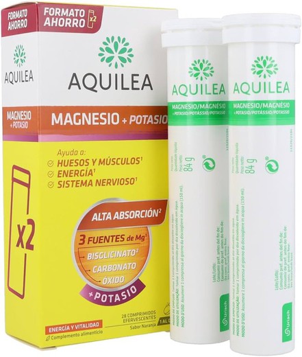 Aquilea Magnésio + Potássio Energia e Vitalidade 28 Comprimidos Efervescentes