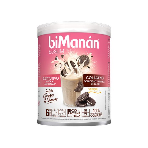 Bimanan Batido Sustitutivo con Colágeno sabor Cookies & Cream 330 g