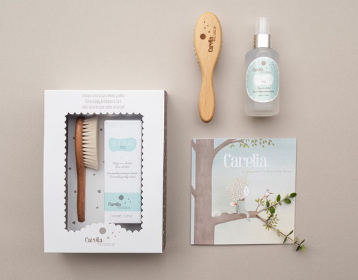 Carelia Pack Happy Eau de Cologne Petits 100 ml + Children's Brush made of wood and natural bristles