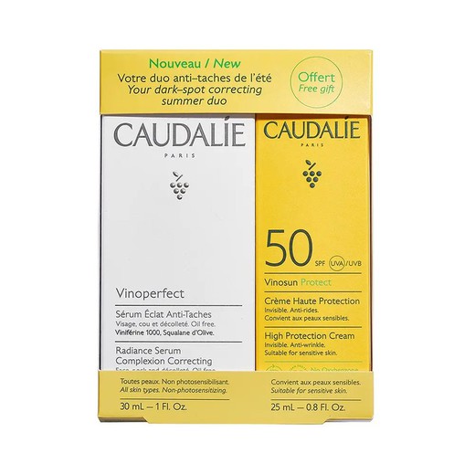 Caudalie Pack Vinoperfect Sérum Radiante Antimanchas 30ml + Vinosun SPF 50+ 25 ml