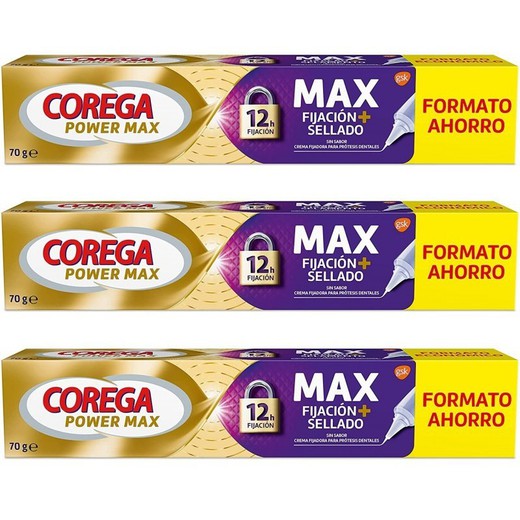 Corega Triple Pack Max Fijación + Sellado 70 g