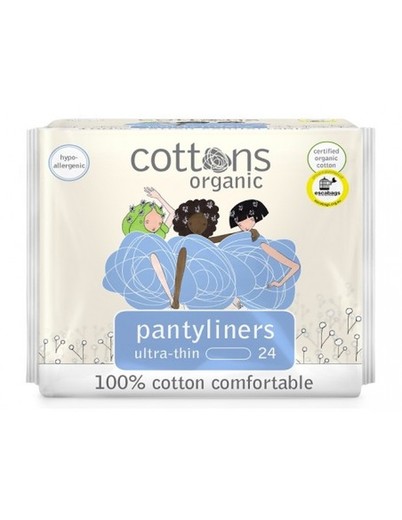 Cottons Organic Organic Pantyliners Panty Liners 100% Cotton 24u