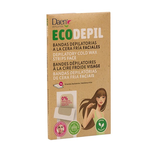 Daen Ecodepil Facial Hair Removal Strips Cold Wax 16 Strips
