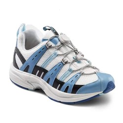 Sapatos atléticos para diabéticos Dr. Comfort Refresh Branco Azul 3950