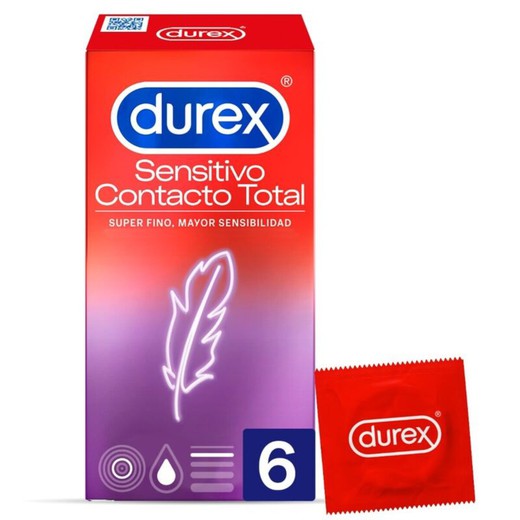 Preservativos Durex Sensitive Total Contact 6 U