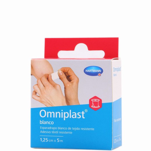 Tissu Résistant Omniplast Pansement Hypoallergénique Blanc 5m x 1.25cm