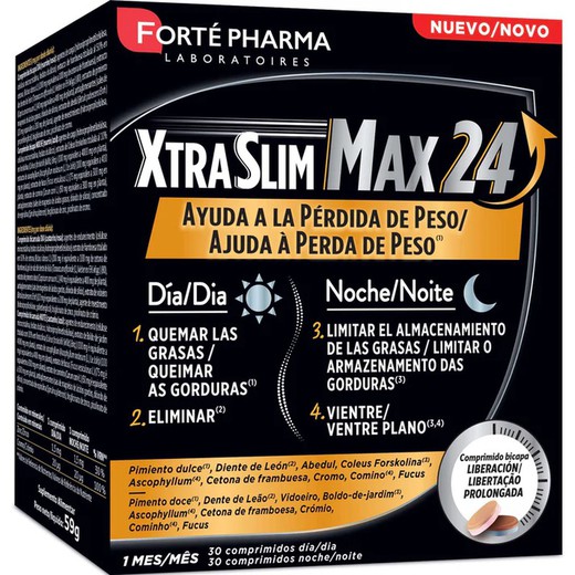 Forte Pharma Xtraslim Max 24 30 Comprimidos Dia/Noche