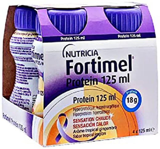 Fortimel Protein Sabor Tropical Gengibre 4 Frascos 125 ML