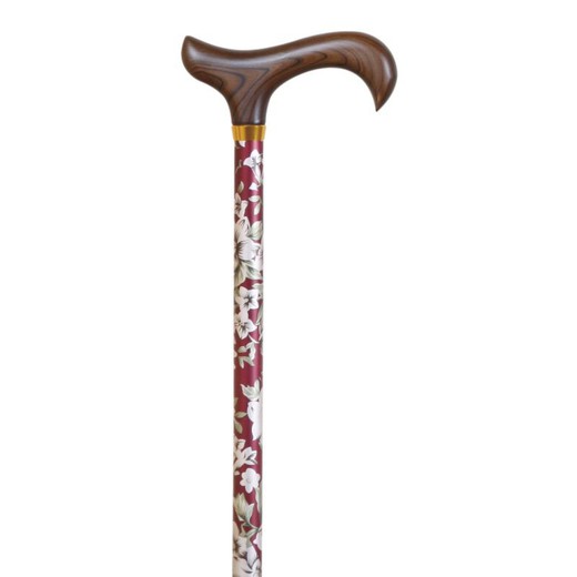 Garcia 1880 Aluminum Extendable Crutch Cane Printed with Red Flowers | R.400
