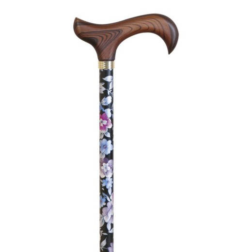 Garcia 1880 Aluminum Extendable Crutch Cane Black Flower Stamped | R.402