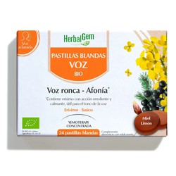 HerbalGem Pastillas Blandas Para la Voz Ronca - Afonia Bio 24 Pastillas Blandas