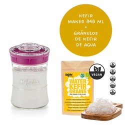 Kefirko Kefir Maker Fermentador de Kefir 848 ml + Nodulos deshidratados de Kefir de Agua Ecologicos (5 gr)