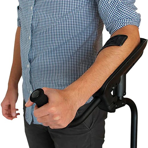 Kmina Black Adult Crutches with Forearm Support and Cushioning K1001 / K1002 1 Unit