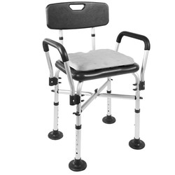 Kmina Padded Shower Chair Bathroom Chairs for Seniors Black / White K30016 / K30017