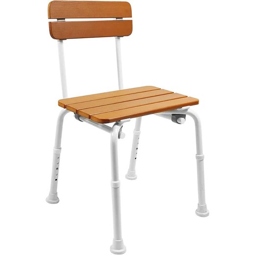 Assento com efeito de madeira para cadeira de banho Kmina K30025
