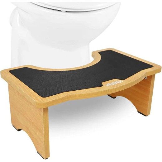 Kmina Tabouret Physiologique pour Toilette (18 cm) Tabourets WC Bois K30015