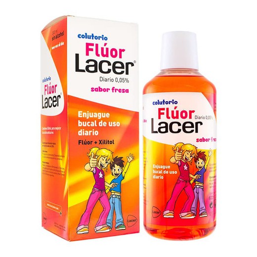 Lacer Junior Fluor Sabor Fresa 500 ml