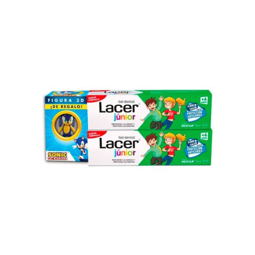 Lacer Junior Gel Dental Menta Pack 2 x 75 ml