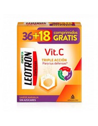 Leotron Vitamina C Triple Accion 36 + 18 Comprimidos Efervescentes