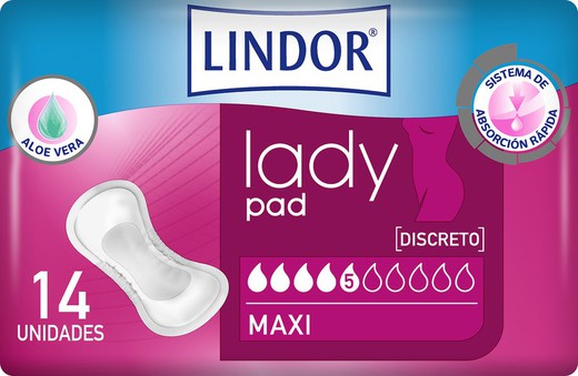 Lindor Lady Maxi Compressas 5 Gotas 14 Unidades