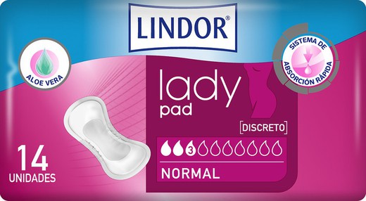 Lindor Lady Compresas Normal 3 Gotas 14 Unidades