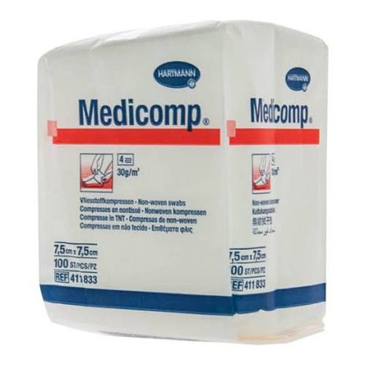 Medicomp não estéril 7,5x7,5 100 gaze