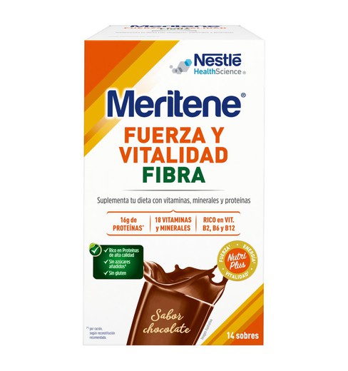 Meritene Fibra Chocolate 35g 14 Sobres