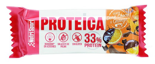 Barre Protéinée Nutrisport Chocolat Noir & Orange 44g