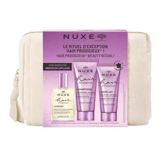 Nuxe Hair Prodigieux Bolsa de Viagem Le Rituel D'Exception Hair Prodigeux Beauty Ritual 3 Produtos