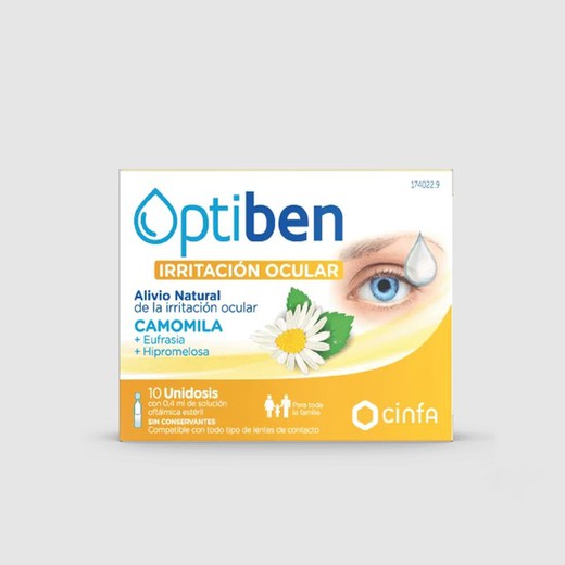 Optiben Ojos Irritados Monodosis 10 Unidosis x 0,4 ml