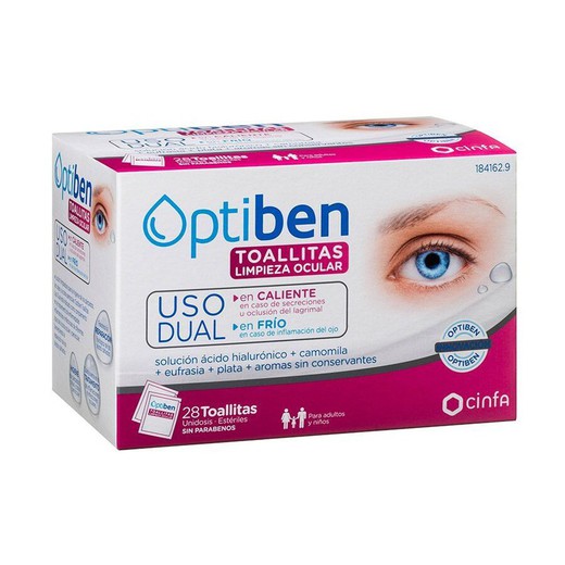 Optiben Dual Use Ophthalmic Wipes 28 Wipes