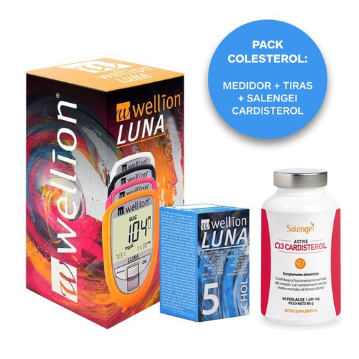 Wellion LUNA Trio Pack : Compteur + 5 Bandelettes + Cardistérol Actif