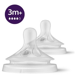 Philips Avent Natural Response 2 Tetinas T4 Flujo Rápido 3m+ SCY964/02