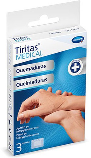 Band-aids médicos para queimaduras 4,5 x 6,5 cm 3 U