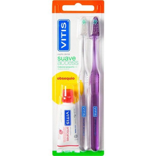 Escova de dentes para adultos Vitis Access Soft Duplo