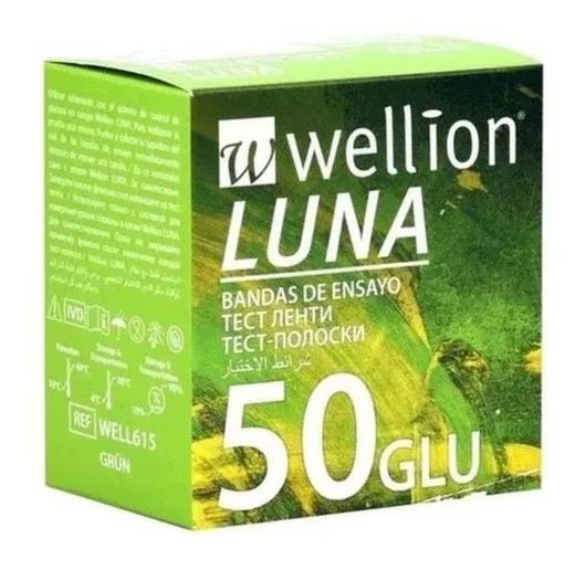 Wellion Luna Glucosa (2x25) 50 Tiras Reactivas