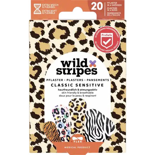 Wild Stripes Tiritas de Plastico Impermeables Animal Print 20 Unidades