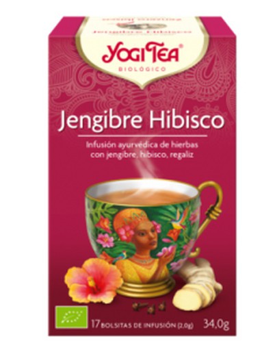 Yogi chá gengibre hibisco 17 saquinhos