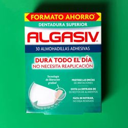 Almofadas adesivas superiores Algasiv para dentaduras