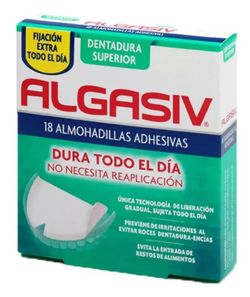 Almofadas adesivas superiores Algasiv para dentaduras