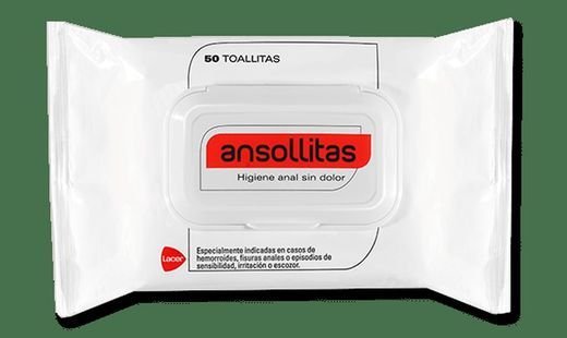 Ansollitas Duplo Toalhetes Higiênicos para Hemorróidas 2 x 50 Toalhetes (100 Toalhetes)
