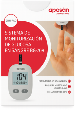 Aposan Dispositivos Glucómetro Medidor de Glucosa GDH-FAD BG-709