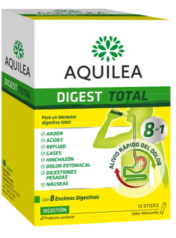 Aquilea Digest Total Multisíntomas Digestivos Enzimas Orodispersable Sabor Manzanilla 12 Sticks