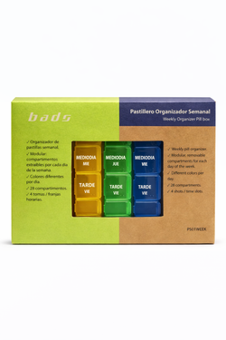 Bads Pastillero Semanal Modular 28 Compartimentos Con Braille