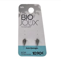 Bijoux Pendientes Hipoalergénicos BJT241 Pluma 10mm